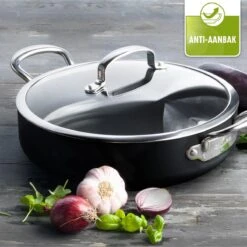 GreenPan Barcelona Infinity Pro Hapjespan Met Deksel 30cm - Zwart - Inductie - PFAS-vrij -Kwaliteitskeukenwinkel Voor Thuis 1200x1200 889