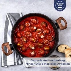 Westinghouse Hapjespan Inductie - Ø 32 Cm - Zwart Marmer - Speciale Editie - Met Deksel -Kwaliteitskeukenwinkel Voor Thuis 1200x1200 902