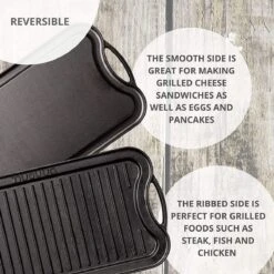 Nuovva Dubbelzijdig Gietijzeren Grillplaat - 50cm X 26cm -Kwaliteitskeukenwinkel Voor Thuis 1200x1200 919