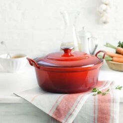 Le Creuset Braadpan Faitout Tradition Kersenrood - ø 24 Cm / 3 Liter -Kwaliteitskeukenwinkel Voor Thuis 1200x1200 958