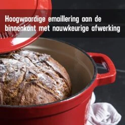 Daumonet Carême Rouge Gietijzeren Braadpan - Sudderpan Kersen Rood - Rond - Ø26 Cm - 4,4 Liter - PFAS & PFOA Vrij - Emaille - Geschikt Voor Alle Warmtebronnen - Elektrisch - Gas - Halogeen - Inductie - Keramisch - Vaatwasserbestendig -Kwaliteitskeukenwinkel Voor Thuis 1200x1200 980