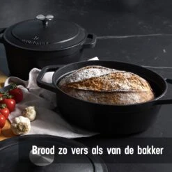 Gietijzeren Braadpan - Sudderpan Zwart Van Daumonet - Ovaal - Ø 29 Cm - 3 Liter - 100% PFAS & PFOA Vrij - Emaille - Geschikt Voor Alle Warmtebronnen - Elektrisch - Gas - Halogeen - Inductie - Keramisch - Vaatwasserbestendig -Kwaliteitskeukenwinkel Voor Thuis 1200x1200 982