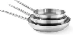 Hendi Koekenpan 24cm - Kitchen Line - RVS - Professionele Koekenpan Inductie - 1,9 Liter - Ø24x(H)4,5cm -Kwaliteitskeukenwinkel Voor Thuis 1200x575