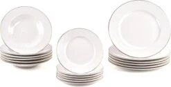 LeRijn® Serviesset Deventer 6 Persoons - 18 Delig - Licht Crème Wit Met Gouden Rand En Motief - Dinerborden - Soepborden - Dessertborden - Borden Servies - Bordenset -Kwaliteitskeukenwinkel Voor Thuis 1200x612 1