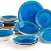 Quid | 18-delige Bordenset | Aardenwerk Bordenset | Vita Azul | Blauw