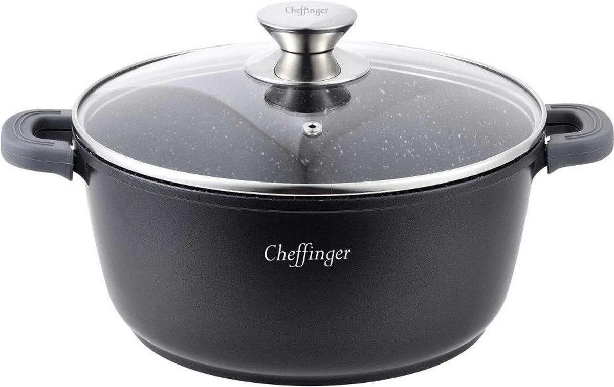 Cheffinger Cooking | Braadpan Met Deksel | 28cm | Alle Warmtebronnen |DC28 4 Cheffinger Cooking | Braadpan Met Deksel | 28cm | Alle Warmtebronnen |DC28 - Afbeelding 4