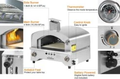 Bighorn Outdoor Edelstaal Gas Pizza Oven - Draagbare Gas Barbecue - Edelstaal -Model SRGG20001 -Kwaliteitskeukenwinkel Voor Thuis 1200x787