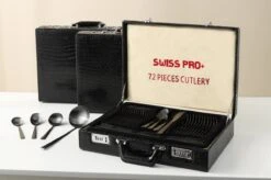 Swiss Pro+ Bestekset In Koffer-72 Delig-12 Persoons-Zwitsers Kwaliteit-Complete Set-100% Roestvrijstaal- Zwart -Kwaliteitskeukenwinkel Voor Thuis 1200x799 94