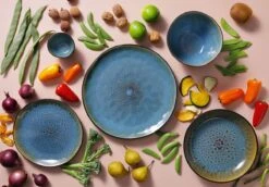 Palmer Serviesset Lotus Stoneware 6-persoons 24-delig Zwart Turquoise -Kwaliteitskeukenwinkel Voor Thuis 1200x838