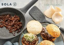 Sola Koekenpan Fair Cooking - Ø 28 Cm - Zwart/wit - Aluminium - Antiaanbaklaag -Kwaliteitskeukenwinkel Voor Thuis 1200x842