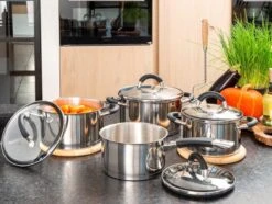 Sola Pannenset Venice - 4 Delig - Ø 16,16,18,20 Cm - Zilver - RVS - Sandwichbodem -Kwaliteitskeukenwinkel Voor Thuis 1200x906 3