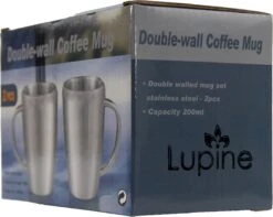 Lupine Beker RVS Dubbelwandig 200ml Lang Warm Set Van 2 Kopjes Mooie Set Bekers Van Roestvrij Staal -Kwaliteitskeukenwinkel Voor Thuis 1200x959
