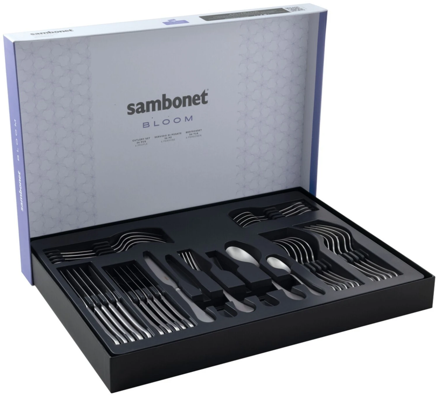 Sambonet Bestekset Bloom - Antique RVS - Monoblock - 36 Delig / 6 Personen 3 Sambonet Bestekset Bloom - Antique RVS - Monoblock - 36 Delig / 6 Personen - Afbeelding 3