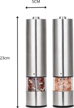 MD-Goods ® Elektrische Peper En Zoutmolen Set - Pepermolen - RVS - Cadeau - Restaurant Kwaliteit -Kwaliteitskeukenwinkel Voor Thuis 821x1200