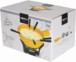 Boska Fondueset Cheesy - 6 Personen - Geel/zwart - 1.3 Liter -Kwaliteitskeukenwinkel Voor Thuis 853512 fondue cheesy 1