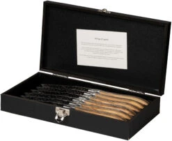 Jay Hill Steakmessen Laguiole - Raw Black - Olijfhout - 6 Stuks -Kwaliteitskeukenwinkel Voor Thuis 8720364453459 3