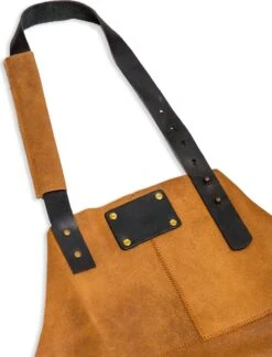 Leren Schort – Soepel Licht Bruin Leer - Barbecueschort - Kokschort - Kookschort – Keukenschort Man – 81 X 56 Cm -Kwaliteitskeukenwinkel Voor Thuis 915x1200