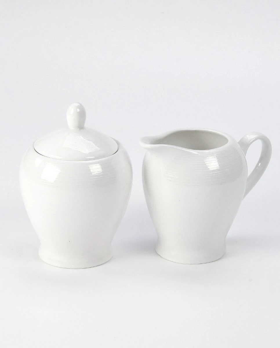 JT Serviesset - Wit - 35delig - 4 Persoons - Luxe Reliëf Design 3 JT Serviesset - Wit - 35delig - 4 Persoons - Luxe Reliëf Design - Afbeelding 3